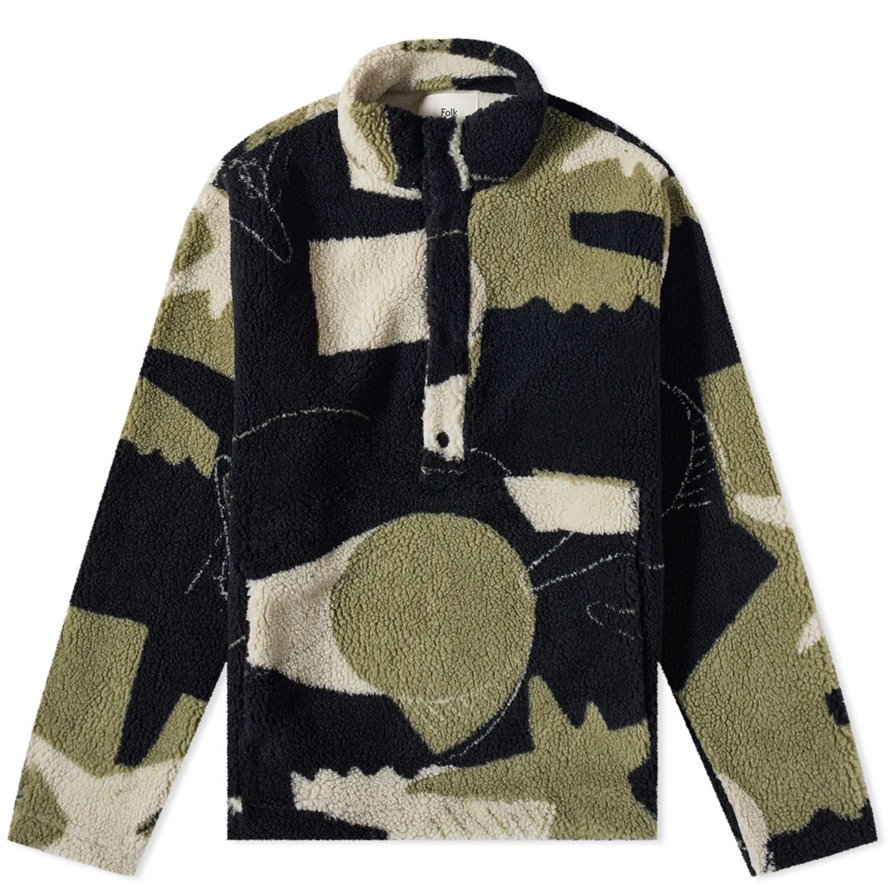 Folk - VOID FUNNEL FLEECE ANORAK size M NWOT